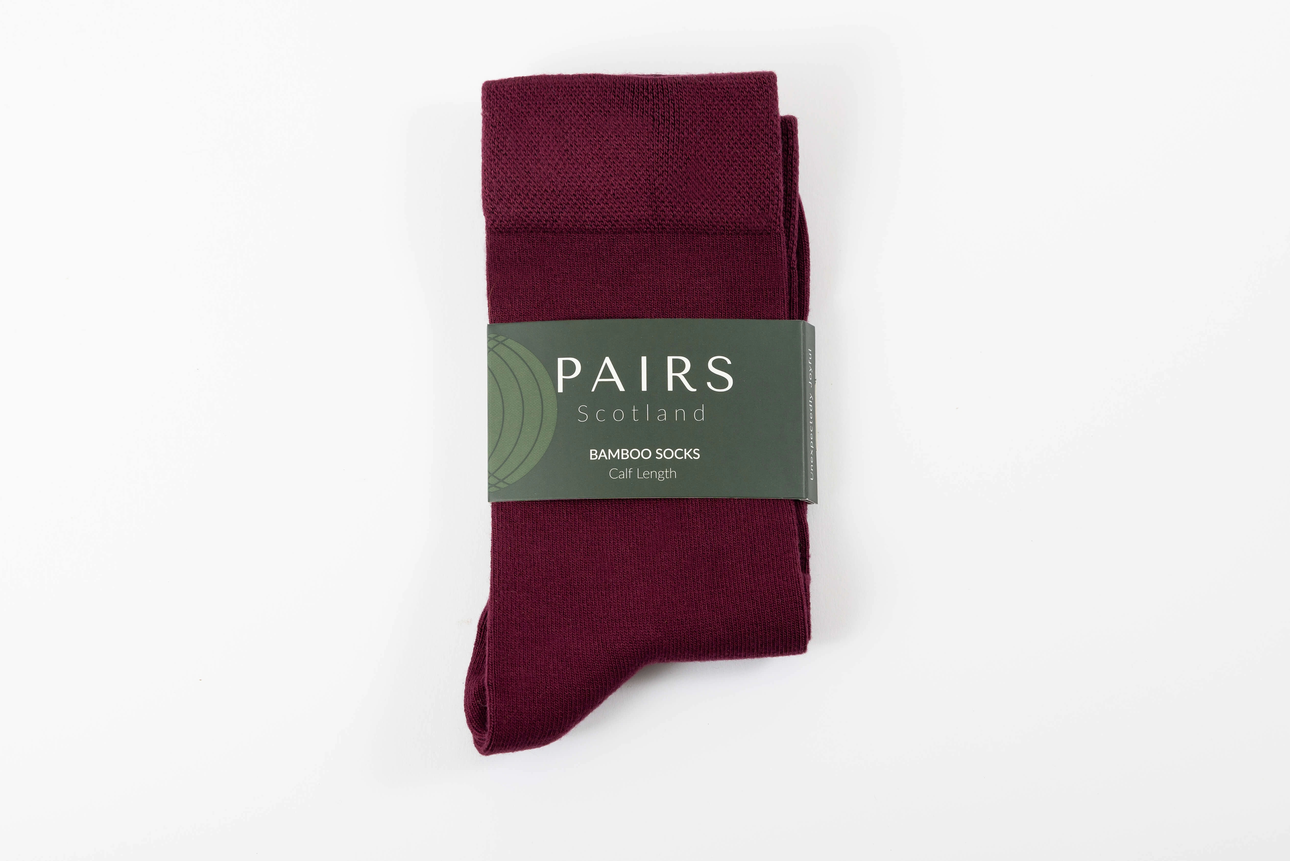 Burgundy Bamboo Bliss: Calf-Length Comfort for Your Feet